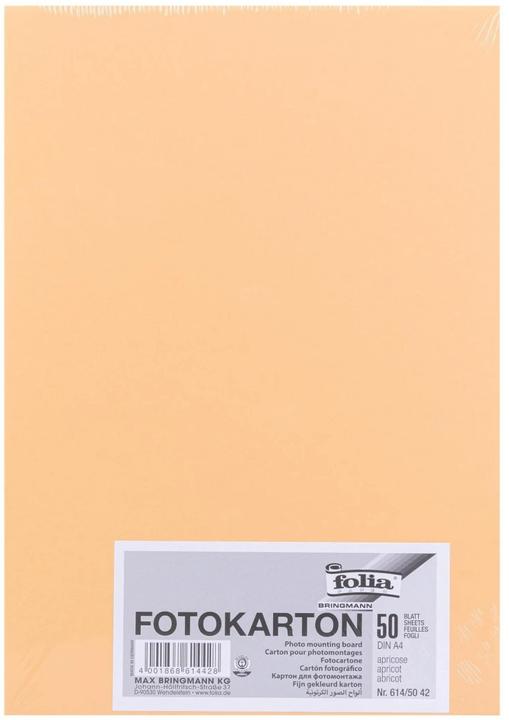 Productafbeelding Folia Fotokarton A4, abrikoos, 50 stuks (300 g/m², 1 x)