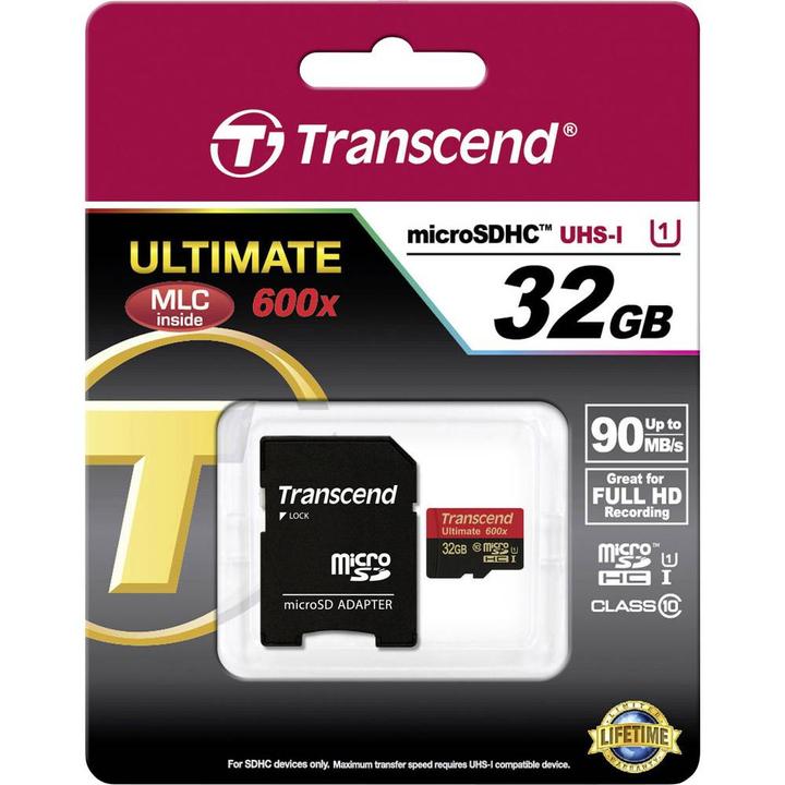 Productafbeelding Transcend Ultieme (32 GB, microSDHC, U1, UHS-I)