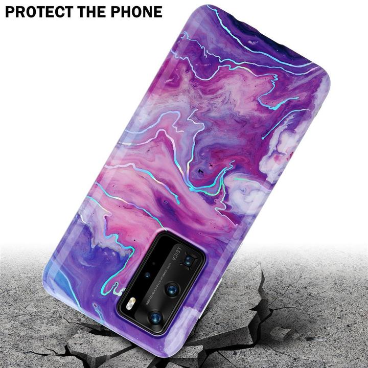 Image du produit Cadorabo Couverture IMD TPU Marbre coloré (Huawei P40 Pro+)