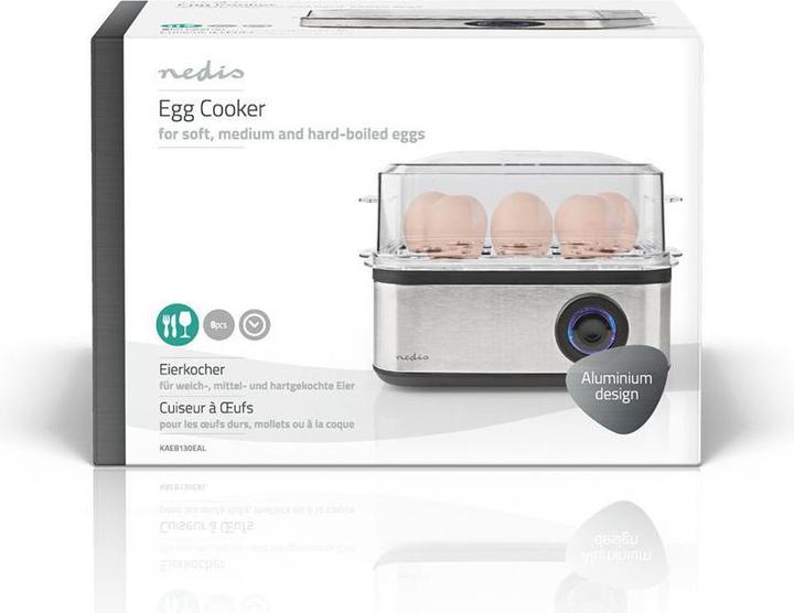Image du produit Nedis KAEB130EAL - Vařič na Vejce | 8 ks | 3 fáze | miska | 500 Wattů (Prise UE)