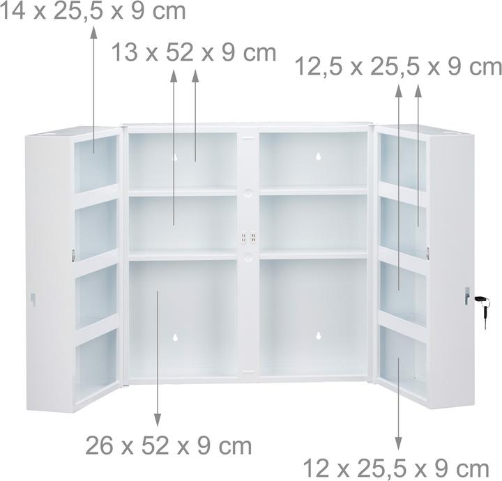 Actual product image Relaxdays Medicine cabinet (52.5 x 19.5 x 53 cm)