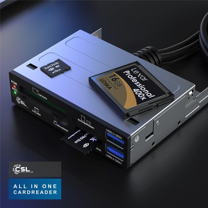 Produktbild CSL Multi-Frontpanel Kartenlesegerät (19-Pin, Internal USB 2.0 Motherboard)