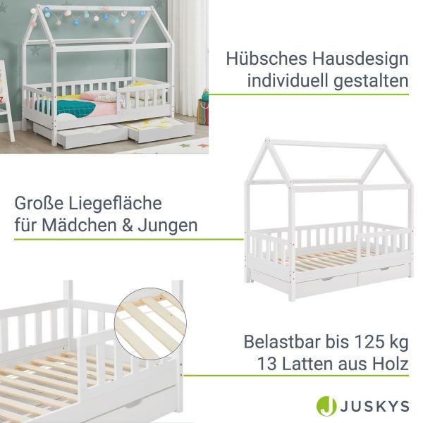 Image du produit Juskys Lit d'enfant Marli avec coffre de lit et sommier à lattes (80 x 160 cm)