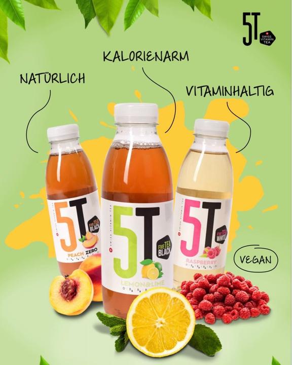 Actual product image FiveTea Vitamin PEACH Zero PET Box (24 x 50 cl)