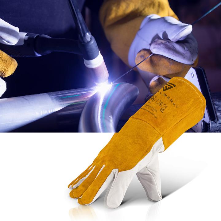 Actual product image Stahlwerk Welding gloves Work gloves genuine leather heat-resistant (One size)