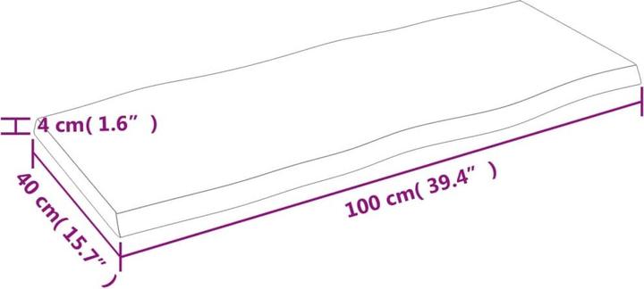 Immagine prodotto VidaXL Tischplatte 100x40x4 cm Massivholz Eiche Behandelt (100 x 40 x 4 cm)