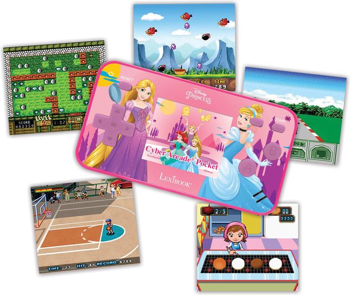 Actual product image Lexibook Disney Princess Cyber Arcade Pocket Game Console Display 1.8 Inch 150 Games 10 Disney Princess