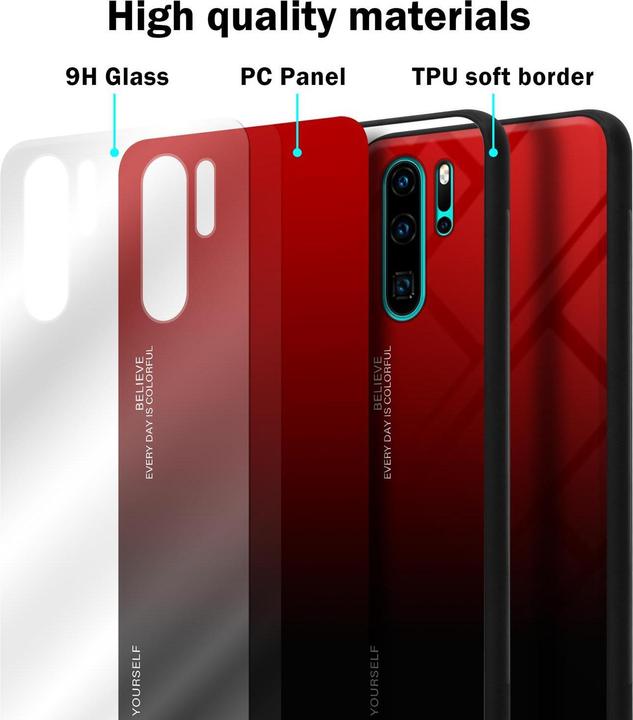 Actual product image Cadorabo TPU 2 colors glass cover (Huawei P30 Pro)