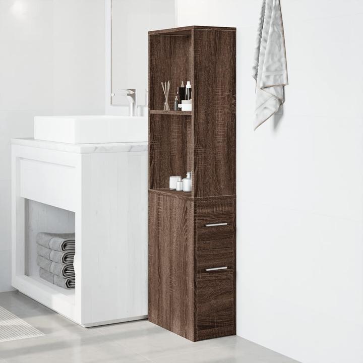 Image du produit VidaXL Armoire de salle de bain Hochschrank Nischenschrank Étroite Roulettes Chêne brun (22 x 41 x 135 cm)