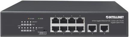 Immagine prodotto Intellinet Switch PoE+ Gigabit Ethernet a 8 porte con 2 porte di collegamento Gigabit RJ45 (10 Porti)