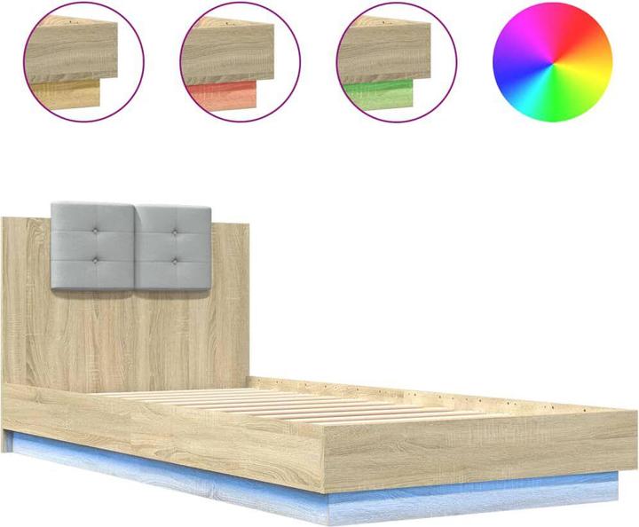 Immagine prodotto VidaXL Struttura letto con testiera e luci LED 90 x 200 cm (90 x 200 cm)