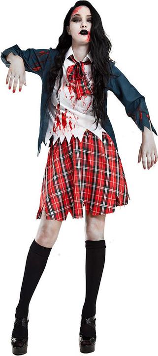 Immagine prodotto Boland Costume da scolaretta zombie: giacca con camicia e cravatta, gonna (XL)