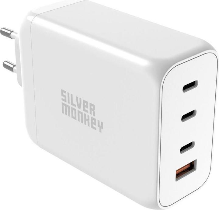 Silver Monkey SMA154 200W GaN charger 3xUSB-C PD USB-A QC 3.0 - white (200 W)
