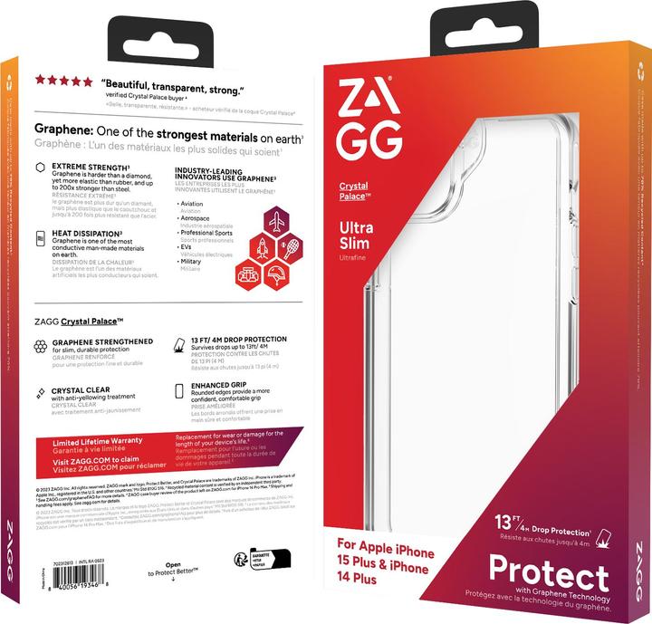 Actual product image Zagg Cases Crystal Palace (Apple iPhone 14 Plus, Apple iPhone 15 Plus)