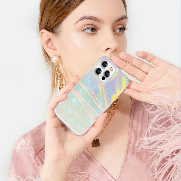 Produktbild Kingxbar Shell Series luxury elegant phone case for iPhone 13 Pro pearl color (Apple iPhone 13 Pro)