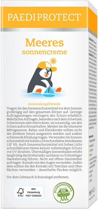 Produktbild Paediprotect Meeres (Sonnencreme, SPF 50+, 75 ml, 104 g)