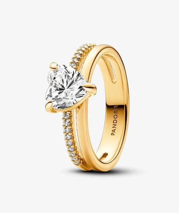 Image du produit Pandora Doppelband Herz Ring (56, Acier)