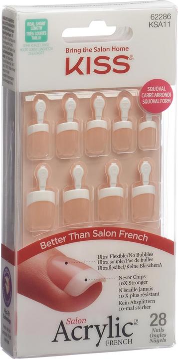 Image du produit KISS Ongles français en acrylique de Salon - Rumour Mill (Set, Ongles artificiels, Beige, Blanc)