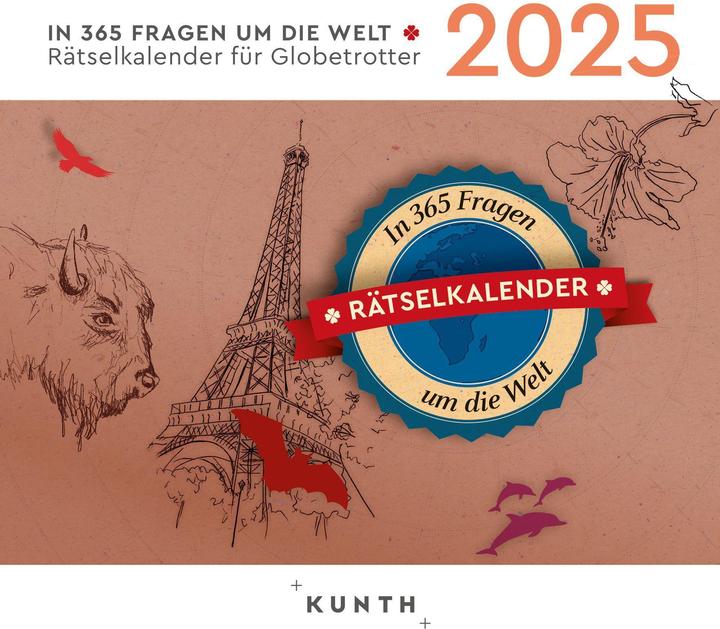 Produktbild In 365 Fragen um die Welt - 365-Tage-Abreisskalender 2025 (Harter Einband, Deutsch)