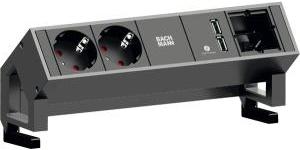 Image du produit Bachmann Cordon d'extension DESK 2 (2 x, CEE 7/3, USB, 0.20 m)