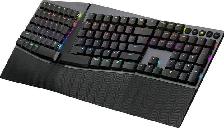 Produktbild Perixx PERIBOARD-835 BR DE, kabellose RGB-beleuchtete ergonomische mechanische Tastatur - flache bra (DE, Kabellos)