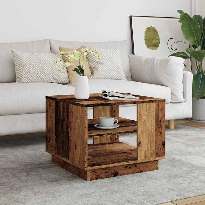 Produktbild VidaXL Couchtisch Beistelltisch Wohnzimmertisch Kaffeetisch Altholz-Optik (55 x 55 x 42 cm)