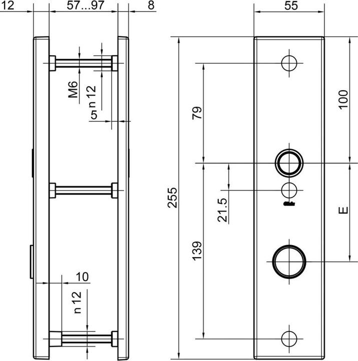 Actual product image Glutz Schutzbeschlag ES0 Merkur glide PZ78 (Door plate set)