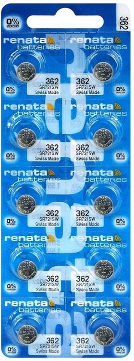 Immagine prodotto Renata 362 / SR721SW - 10 pile a bottone (10 pz., SR58, 23 mAh)