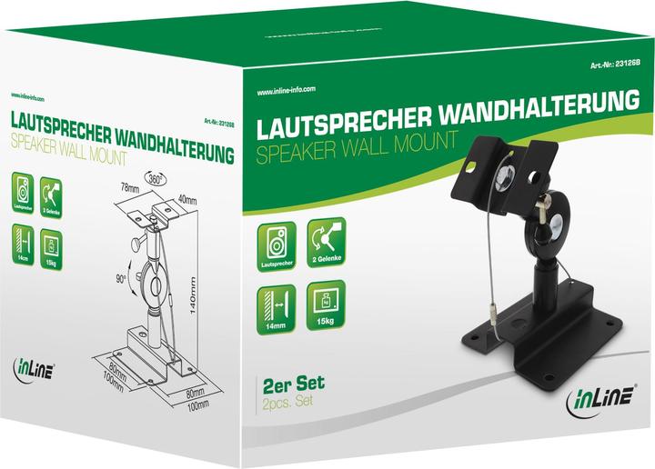 Actual product image InLine Loudspeaker Wall Mount (1 pair, Wall installation)