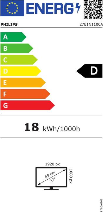 Energie-Label Philips 27E1N1100A (1920 x 1080 Pixel, 27")