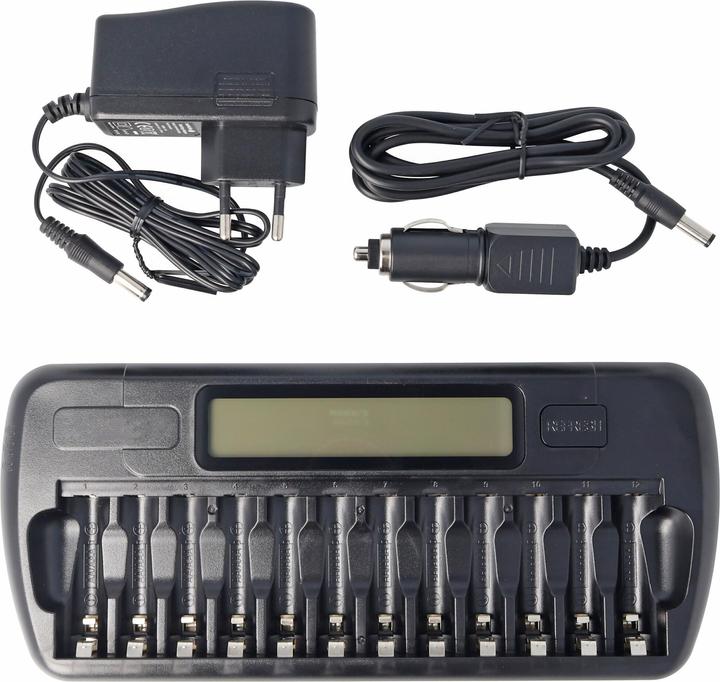 Immagine prodotto Everactive Caricatore NIMH con display LCD per 1-12 batterie AA o AAA (1 pz., Specifico del dispositivo, Batteria + Caricabatterie)