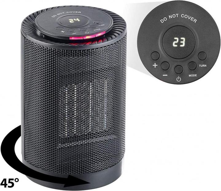 Carlo Milano Digitaler Keramik-Tisch-Heizlüfter mit Oszillation (1200 W)