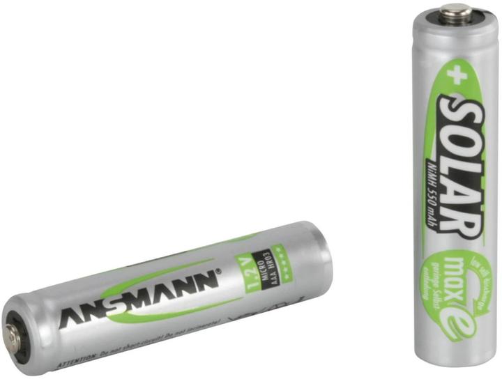 Produktbild Ansmann NiMH HR03 Sol (2 Stk., AAA, 550 mAh, Ladegerät inkl. Akku)