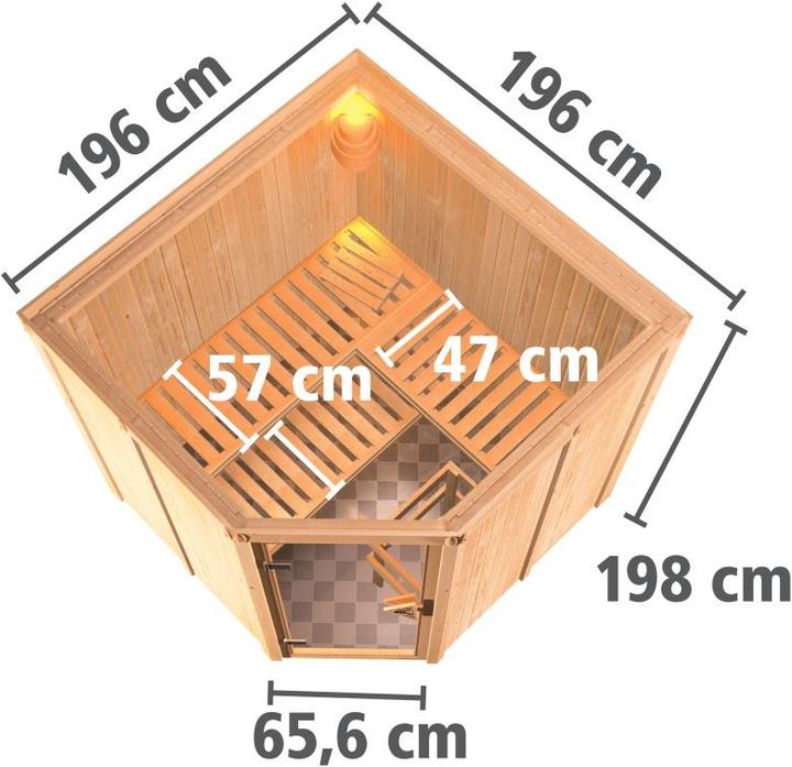Actual product image Karibu Jarin without roof rim (9 KW internal control)