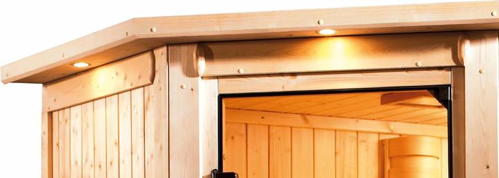 Actual product image Karibu Fiona 2 with roof rim (9 KW Bio external control)