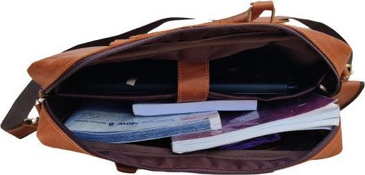 Actual product image Only-Bags.Store Mens Leather Shoulder Bag, Briefcase, Satchel Tablet Ipad Laptop 16" Inch, Leather College Bag