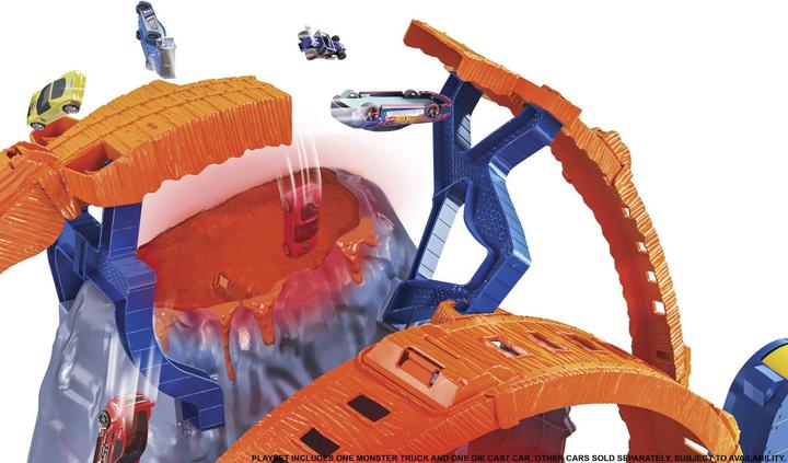 Actual product image Hot Wheels Monster Trucks T-Rex Volcano Arena