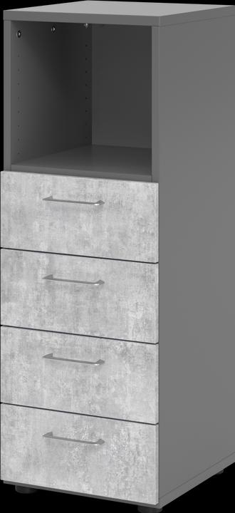 Produktbild MC MySchrank Basic Kombi 4 Schubladen + Regal (40 x 42 x 110 cm)