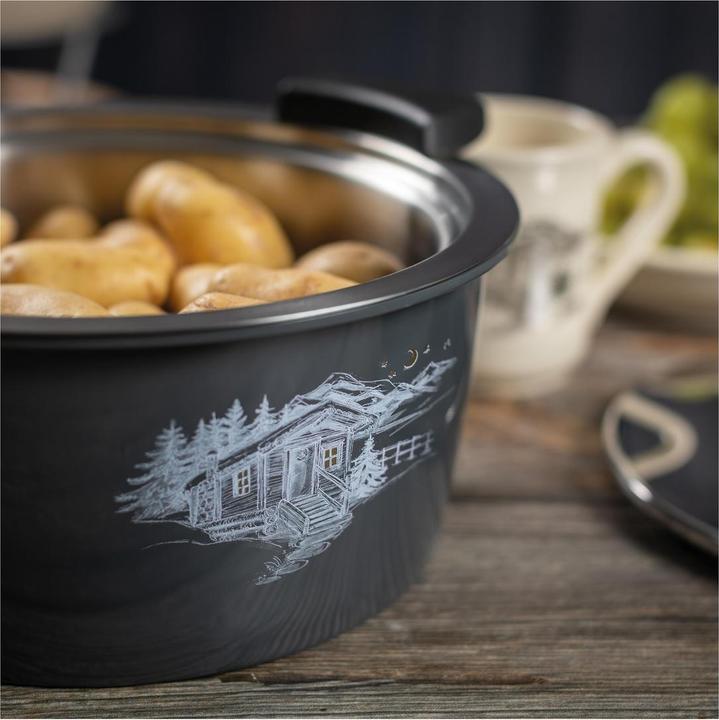 Produktbild Kuhn Rikon HOTPAN® Servierkasserolle grau mit Chalet 2.0 L · Ø 18 cm (18 cm, Kochtopf, Edelstahl)