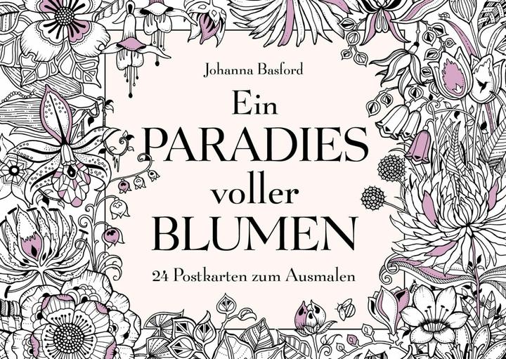 Produktbild 24 Postkarten zum Ausmalen Ein Paradies voller Blumen