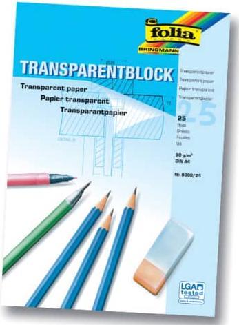 Image du produit Folia Blocs de papier transparents (80 g/m², 25 x)