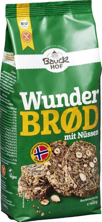 Bauckhof Mélange à cuire Wunderbrød aux noix bio (600 g)