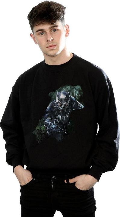 Immagine prodotto Felpa in cotone con silhouette selvaggia di Black Panther (M)