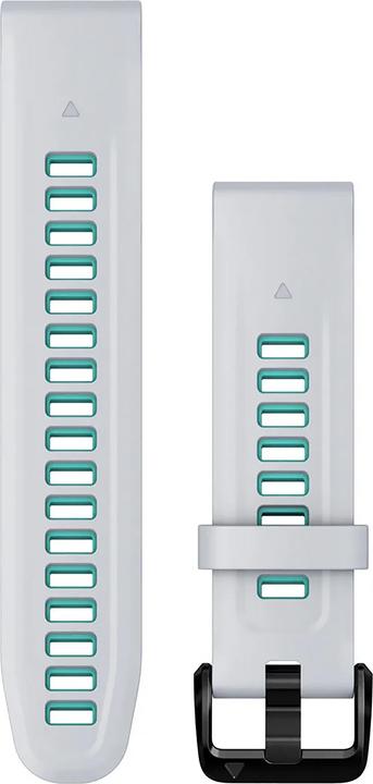 Actual product image Garmin Silicone wristband, Quickfit, 20mm, white/aqua (20 mm, Plastic, QuickFit)