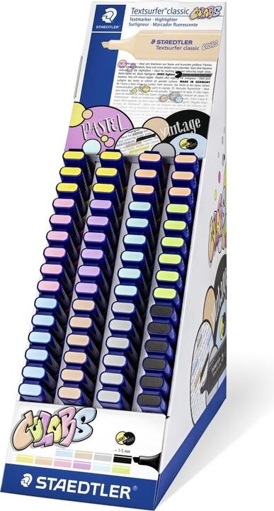 Image du produit Staedtler Textsurfer classic 364 C surligneur Présentoir de comptoir de 60 pièces, assorti, pastel & vintage (60 x)