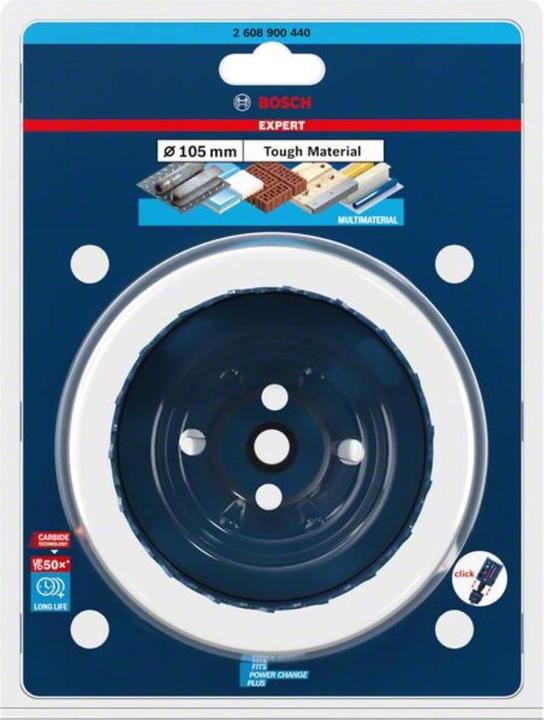 Produktbild Bosch Professional Zubehör EXPERT Tough Material Lochsäge, 105 x 60 mm (105 Millimeter)