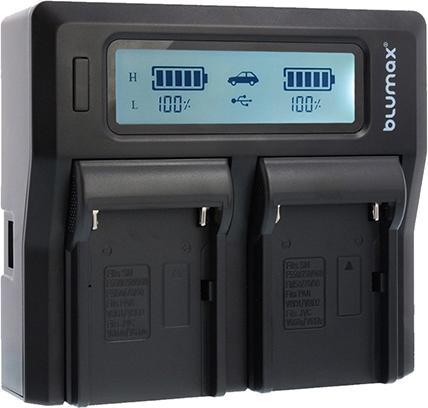 Actual product image Blumax Dualcharger inc. Attachment for Sony FM50 (Set)