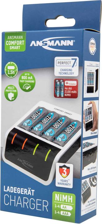 Image du produit Ansmann Confort (4 pcs, AA, 2100 mAh, Piles rechargeables + chargeur)