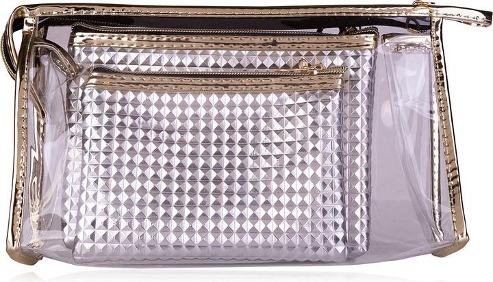 Accentra Taschenset SILVER, 3 teiliges Kosmetiktaschen Set