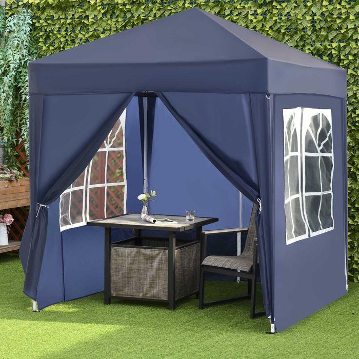 Immagine prodotto Swisshandel24 Gazebo pieghevole 2x2m 4 pareti laterali con finestra Porta con cerniera incl. picchetti Corde in (200 cm, 200 cm)